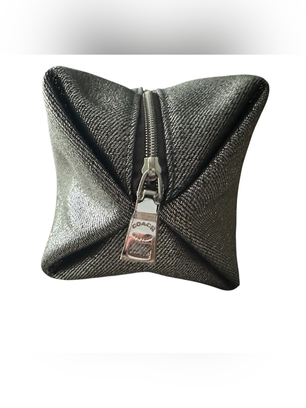 Coach Black Fragrance Logo Pouch with Gold Print - Picture 3 of 5